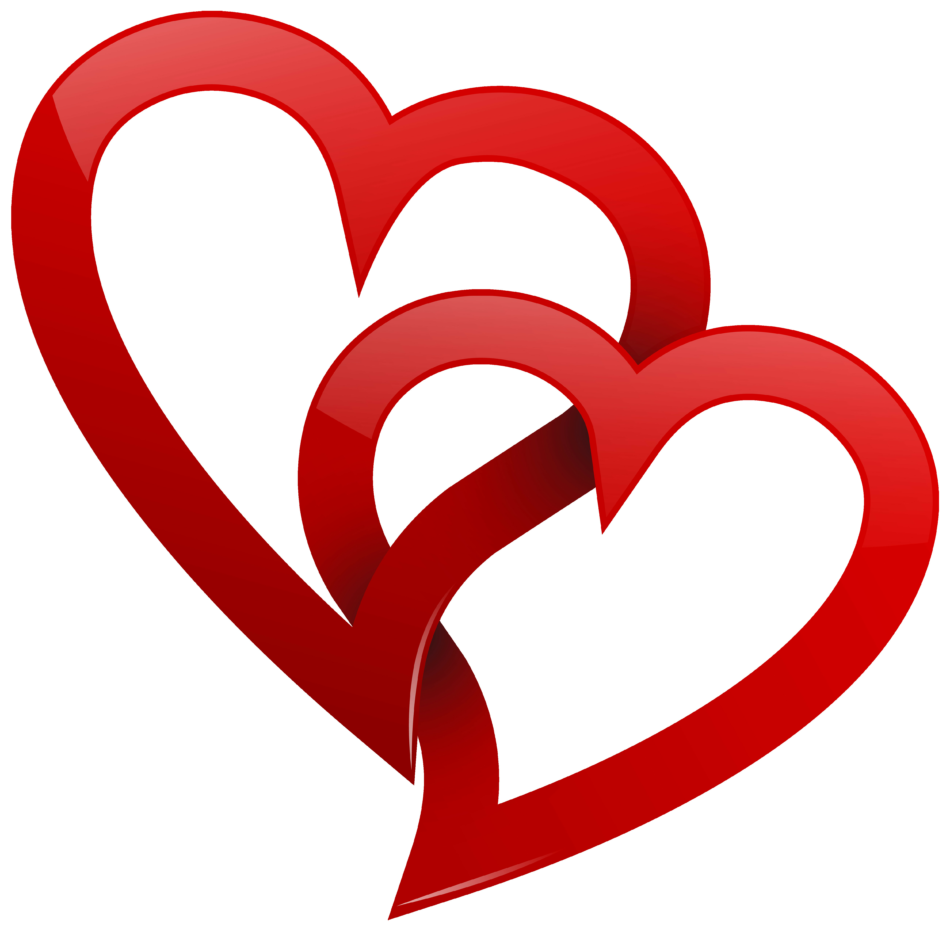 two Hearts png vector Transparent Background Image - LifePng