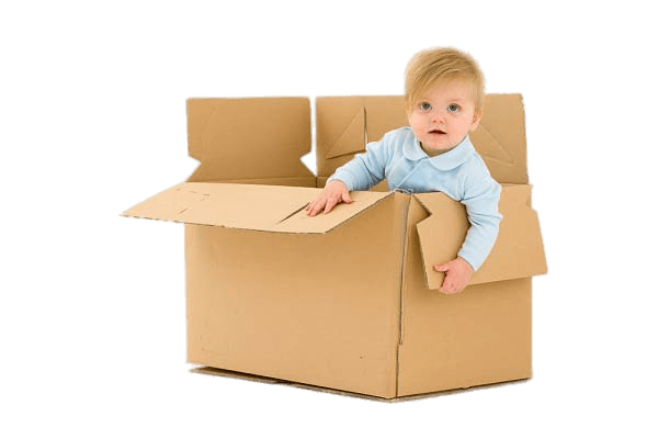 Child In Cardboard Box
