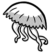 Grey Jellyfish Drawing