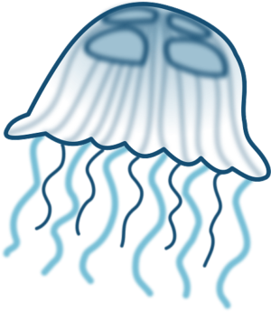 Blue and White Jellyfish