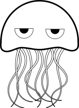 Black and White Squid with Eyes