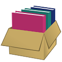 Cardboard Box with Folders