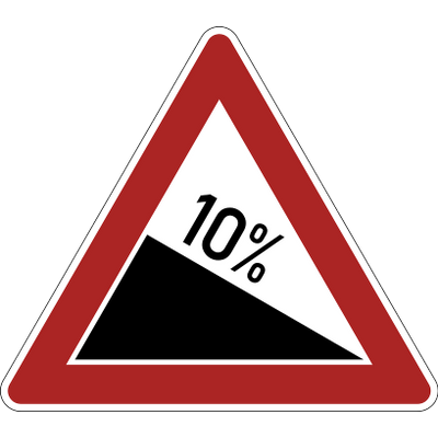 10% Slope Danger Warning Road Sign png hd Transparent Background Image -  LifePng